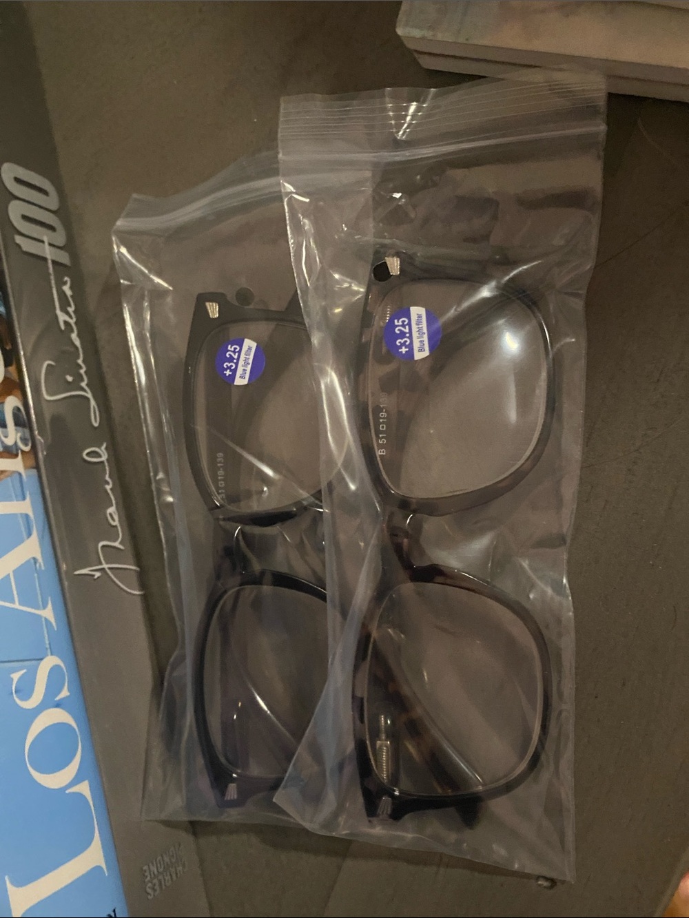 2 Reading Glasses Set +3.25 blue light filter